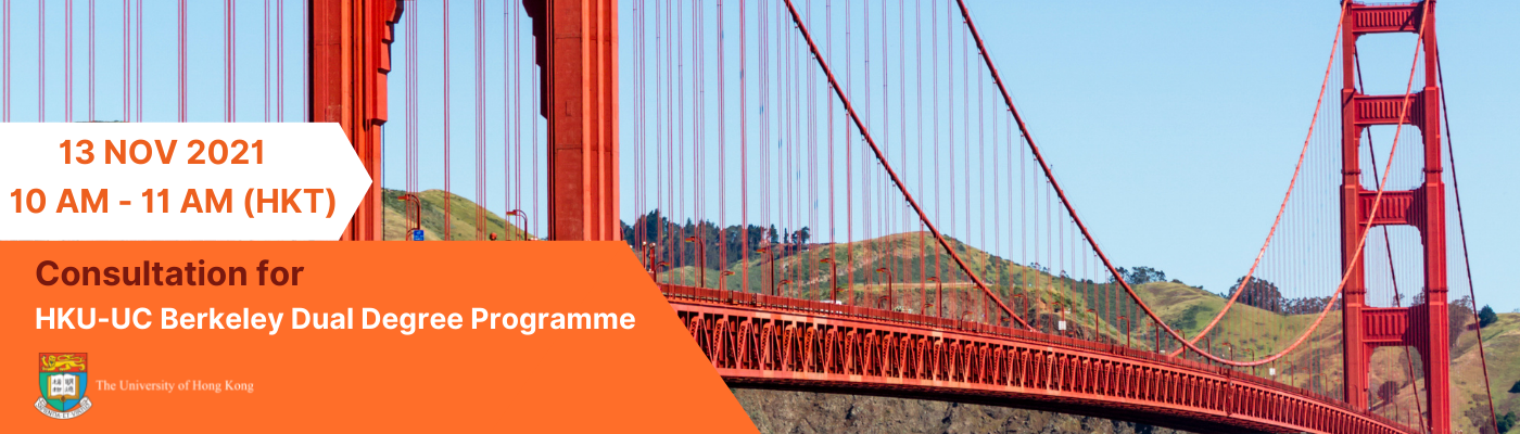 Golden Gate Bridge in San Francisco, California as the background of Consultation session of HKU-UC Berkeley Dual Degree Programme