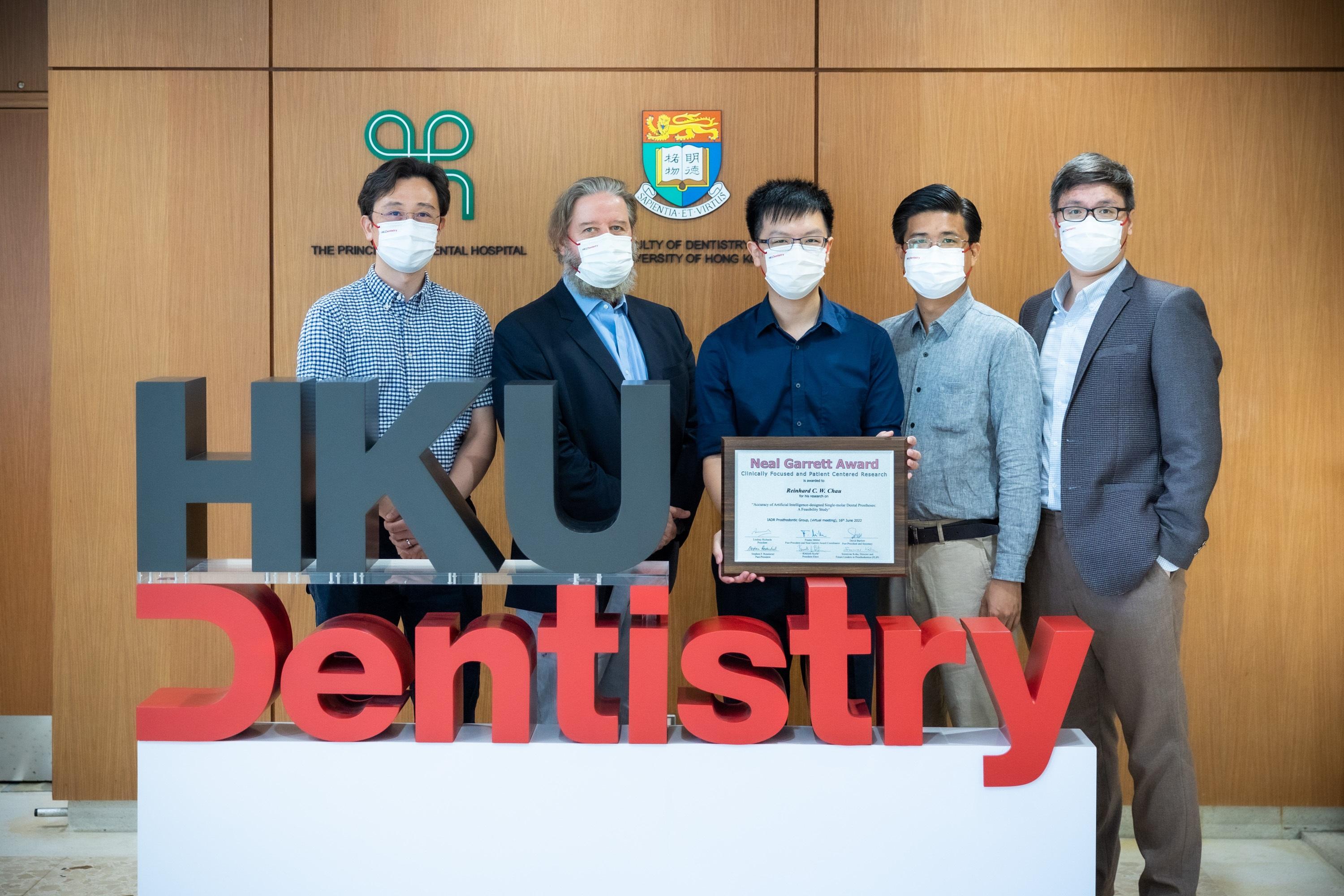 (From Right) Dr Walter Lam, Dr Khaing Myat Thu, Dr Reinhard Chau, Professor Colman McGrath and Dr Richard Hsung