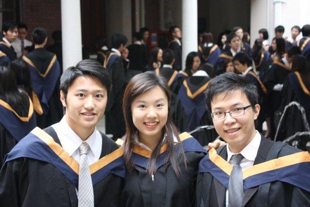 Law students wearing graduation gowns