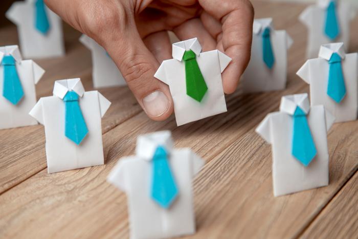 Origami of shirts with ties