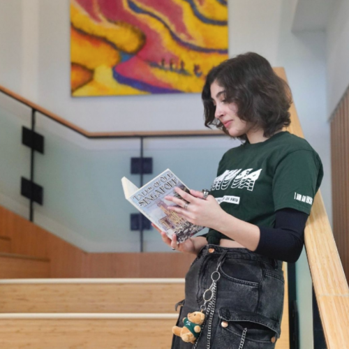 a girl reading book